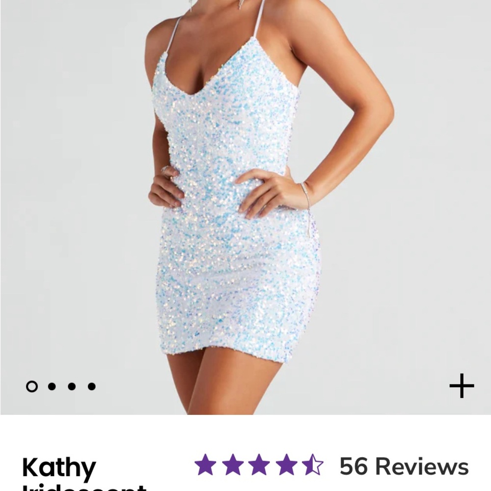 White Sequin Homecoming Dress
